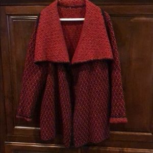 Chico’s red with black sweater/jacket